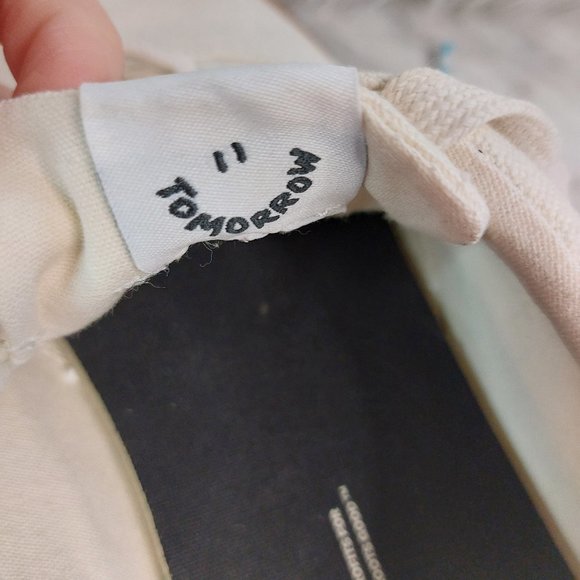 Toms Women's Cream Canvas Leopard Sole Trim Lace Up Running Shoes Sneaker Siz W9 - Picture 6 of 9